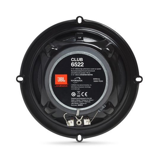 Club 6522 - Black - 6-1/2" (160mm) coaxial car speaker - Back