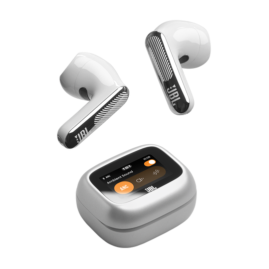JBL Live Flex 4 - Silver - True wireless Noise Cancelling earbuds - Top