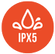 IPX5 water-resistant