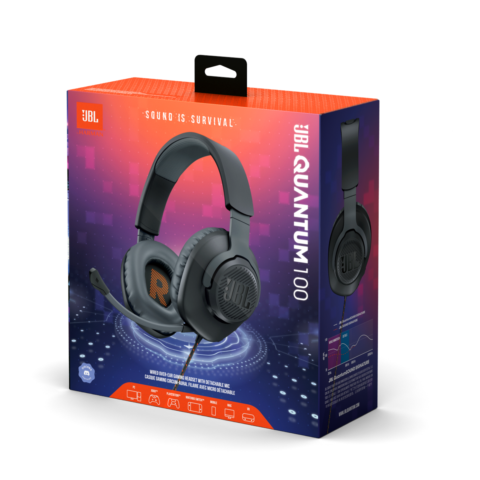 JBL Quantum 100 | Wired Circum-Aural Gaming Headphones - White -  SONXPLUS.com