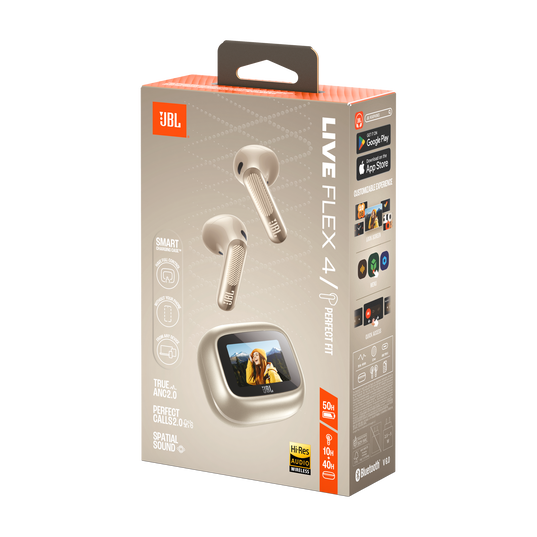JBL Live Flex 4 - Champagne - True wireless Noise Cancelling earbuds - Detailshot 15
