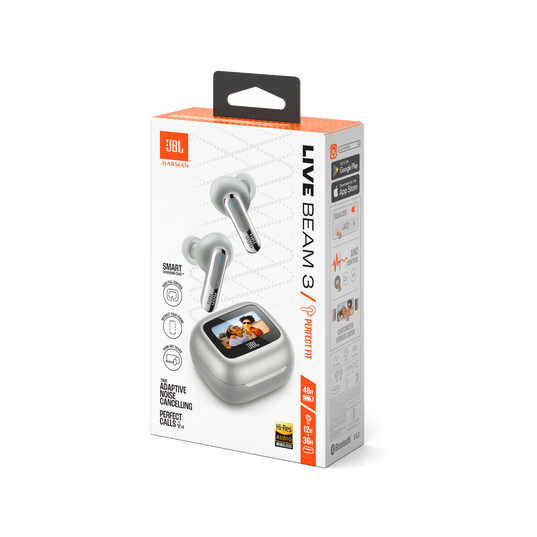JBL Live Beam 3 - Silver - True wireless noise-cancelling closed-stick earbuds - Detailshot 15