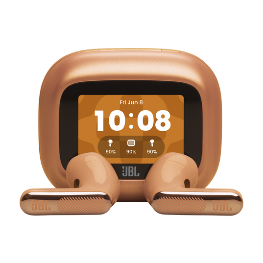 JBL Live Flex 4 - Orange - True wireless Noise Cancelling earbuds - Hero