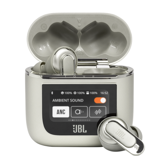 JBL Tour Pro 2 - Sand - True wireless Noise Cancelling earbuds - Hero