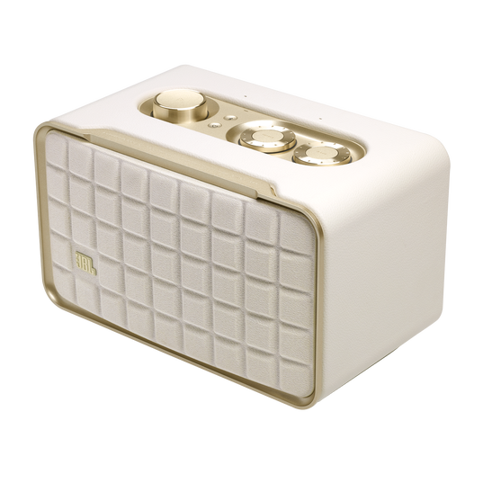 JBL Authentics 200 - White - Smart home speaker with Wi-Fi, Bluetooth and Voice Assistants with retro design - Detailshot 2