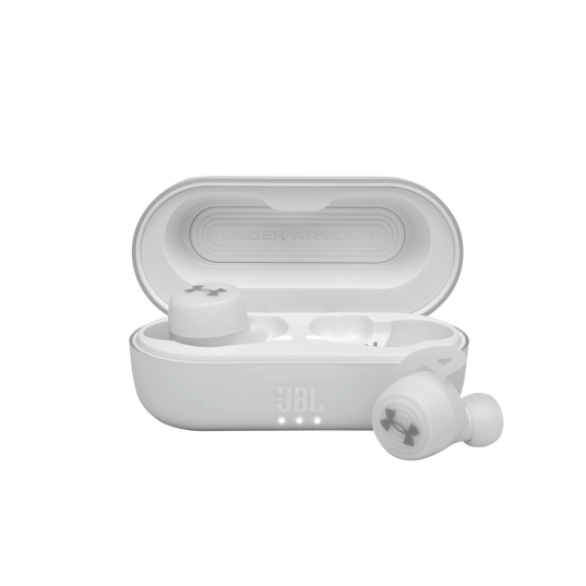 UA True Wireless Streak - White - Ultra-compact In-Ear Sport Headphones - Hero