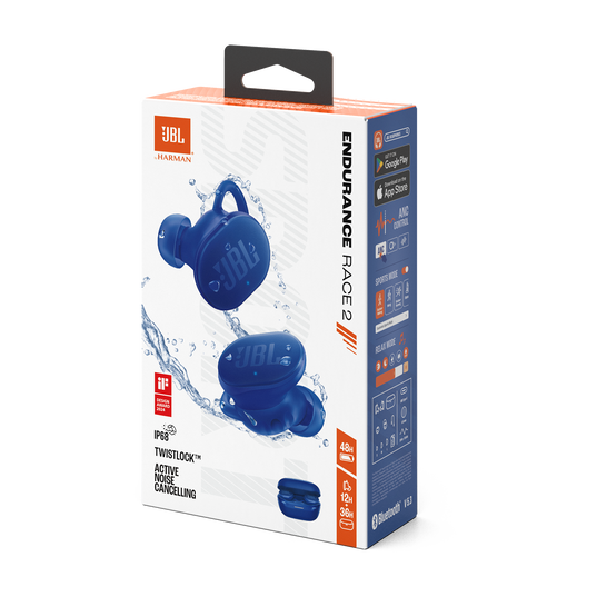 JBL Endurance Race 2 - Blue - Waterproof sports true wireless earbuds - Detailshot 15
