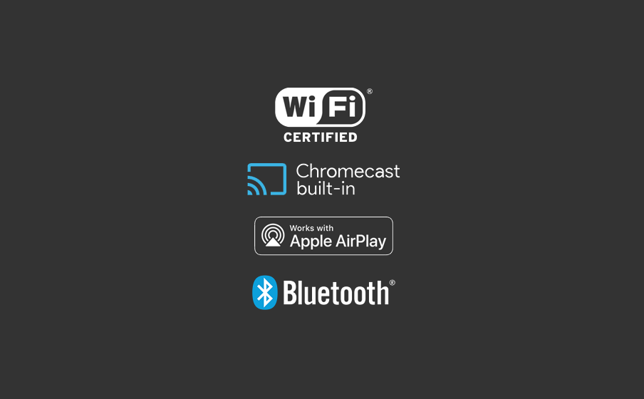 Wireless Streaming Audio via Chromecast, AirPlay 2, Roon Ready and Bluetooth